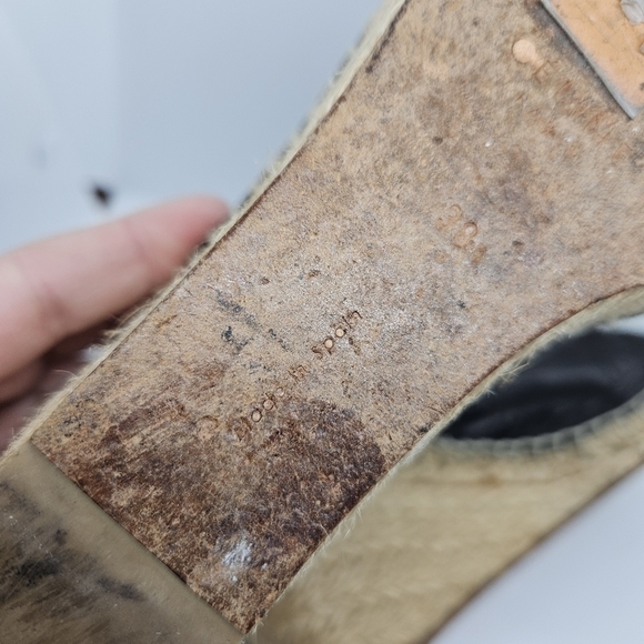 Celine Phoebe Philo black leather open toe espadrille wedge sandals EU 38 - Picture 12 of 16